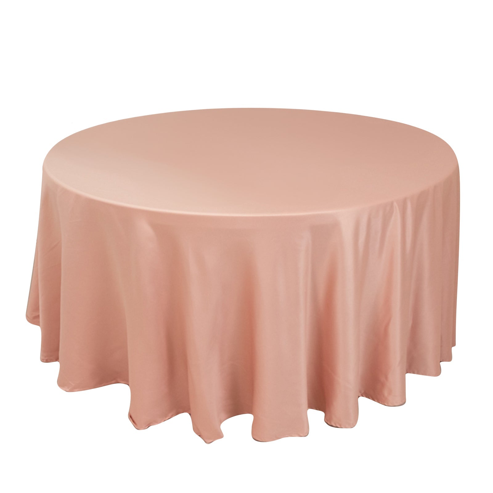 Lamour Satin 120 Round Tablecloth Dusty Rose - Seamless Table Cover with Soft Tempered Sheen