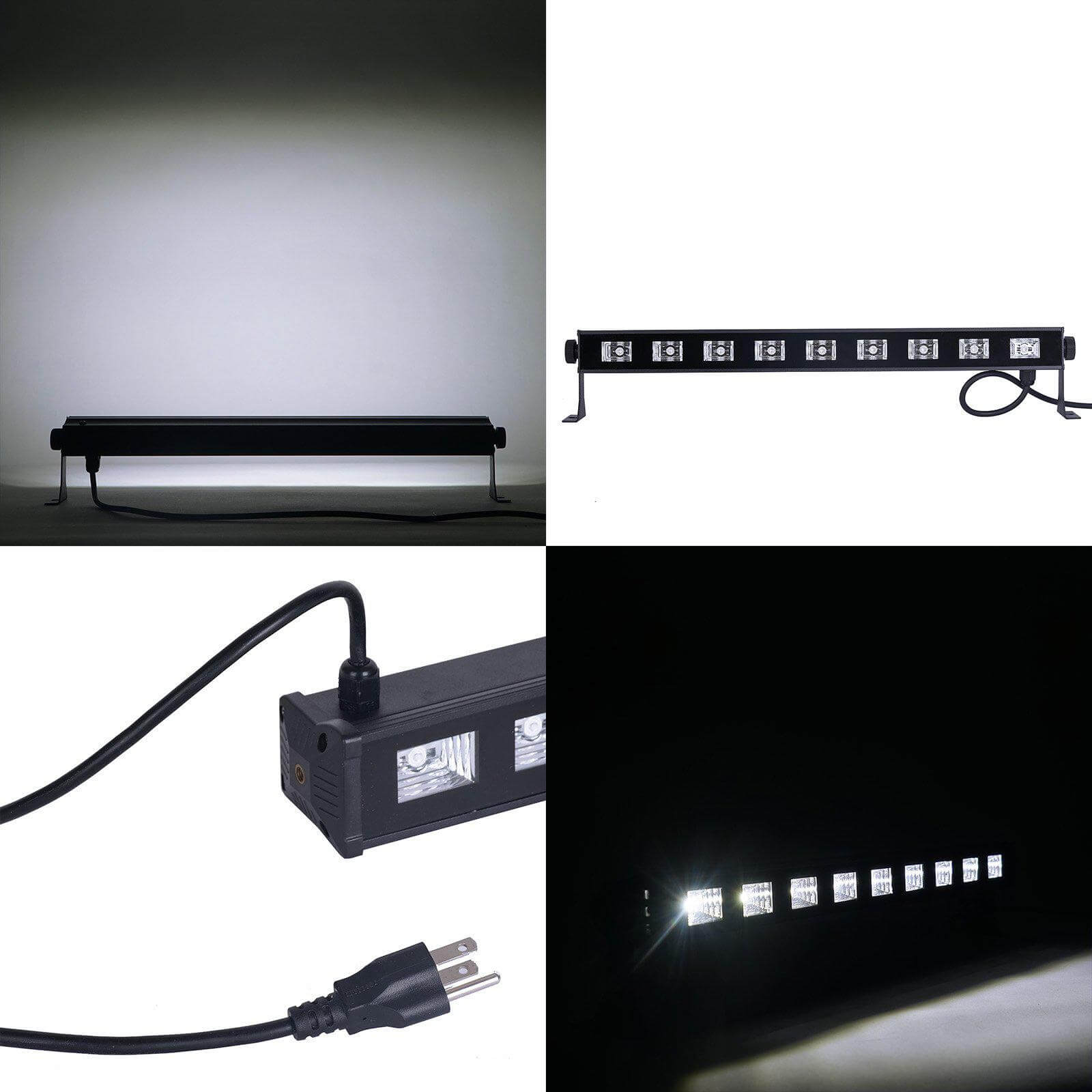 27W 9 LED White UV Stage Floor Wall Light Bar, Outdoor Indoor Uplight