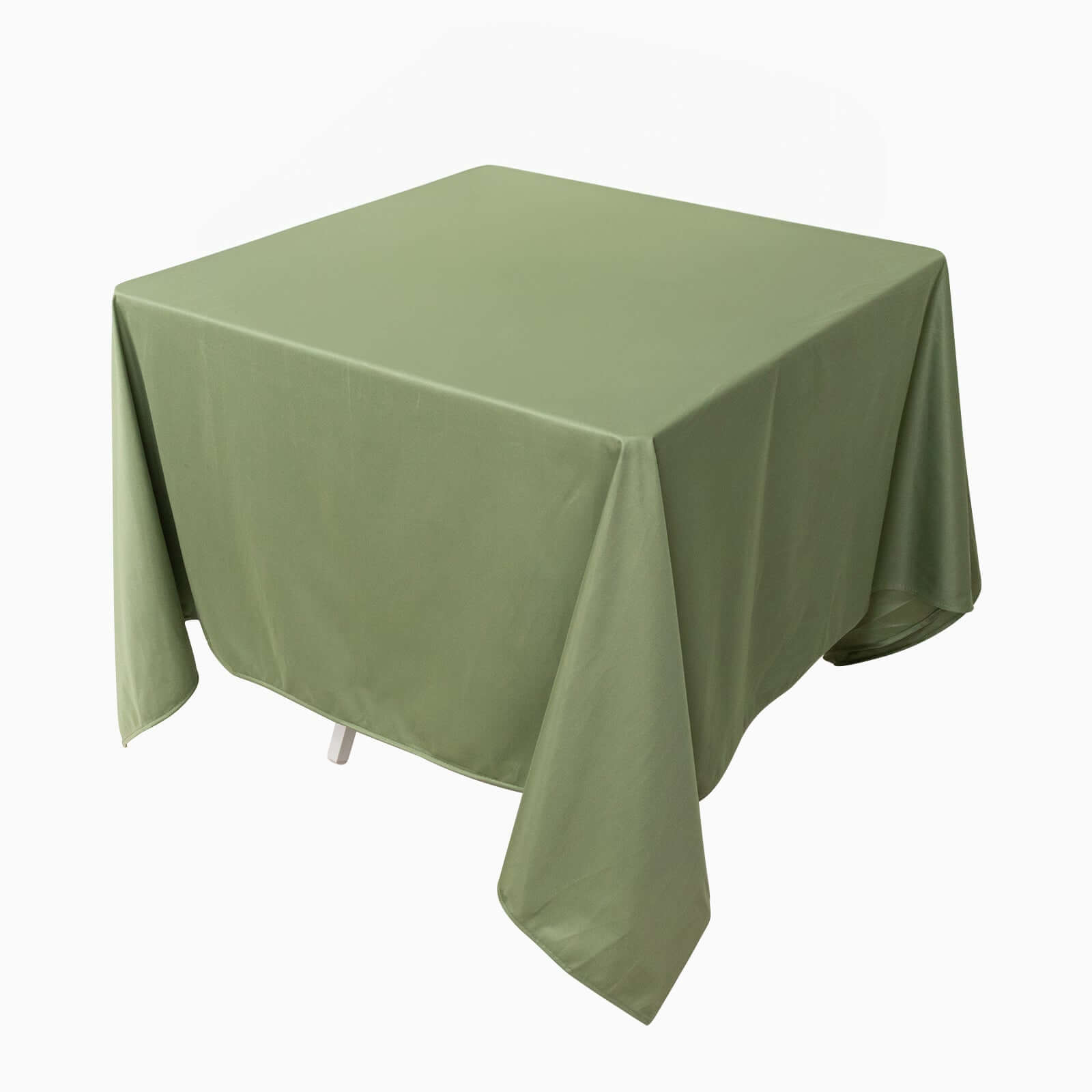 Premium Scuba Square 70x70 Tablecloth Dusty Sage Green - Wrinkle Free & Stain Resistant Table Cover