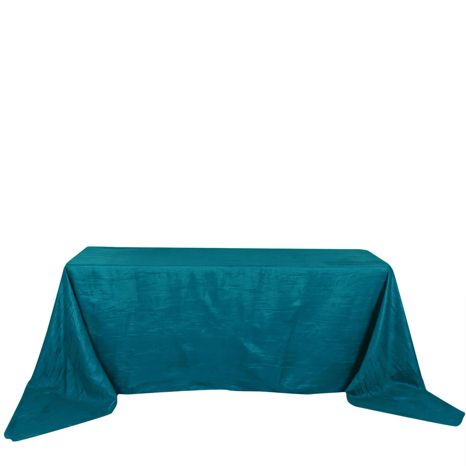 Taffeta 90x156 Rectangle Tablecloth Teal - Accordion Crinkle Seamless Table Cover