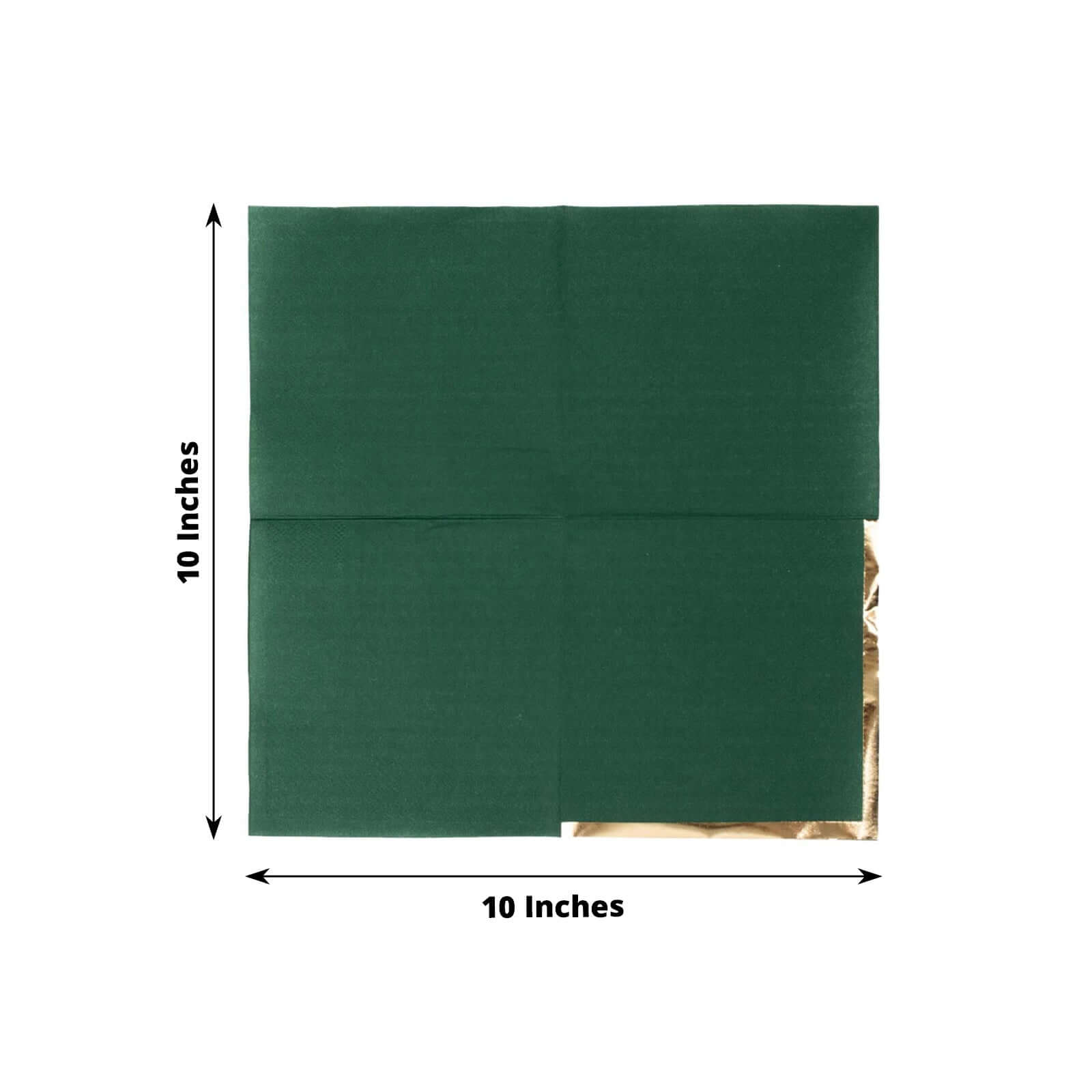 50-Pack Paper Beverage Napkins Hunter Emerald Green with Gold Foil Edge - 2 Ply Disposable Soft 18GSM Cocktail Napkins 5x5