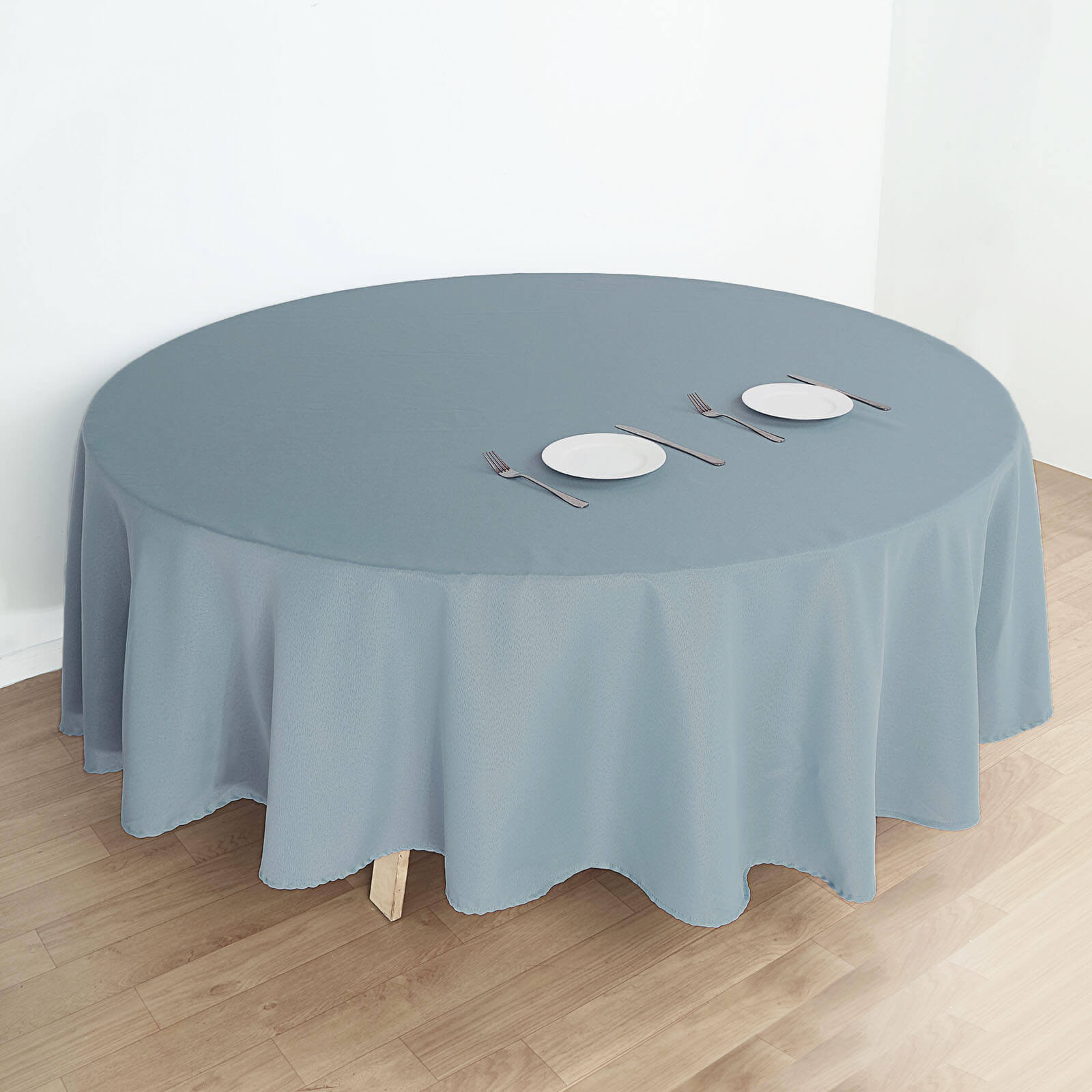 Polyester 108 Round Tablecloth Dusty Blue - Wrinkle-Resistant Table Cover