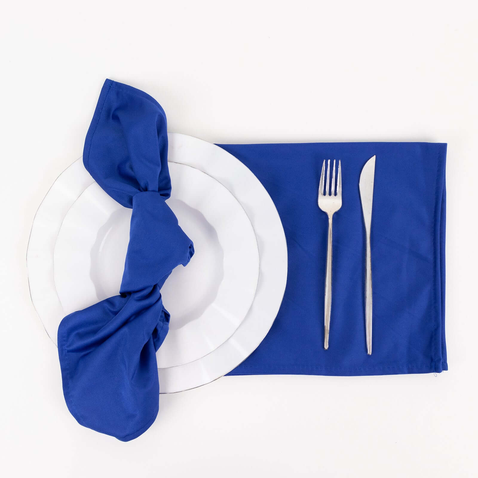 5 Pack Premium Scuba 20x20 Napkins Royal Blue - Durable & Reusable Dinner Napkins