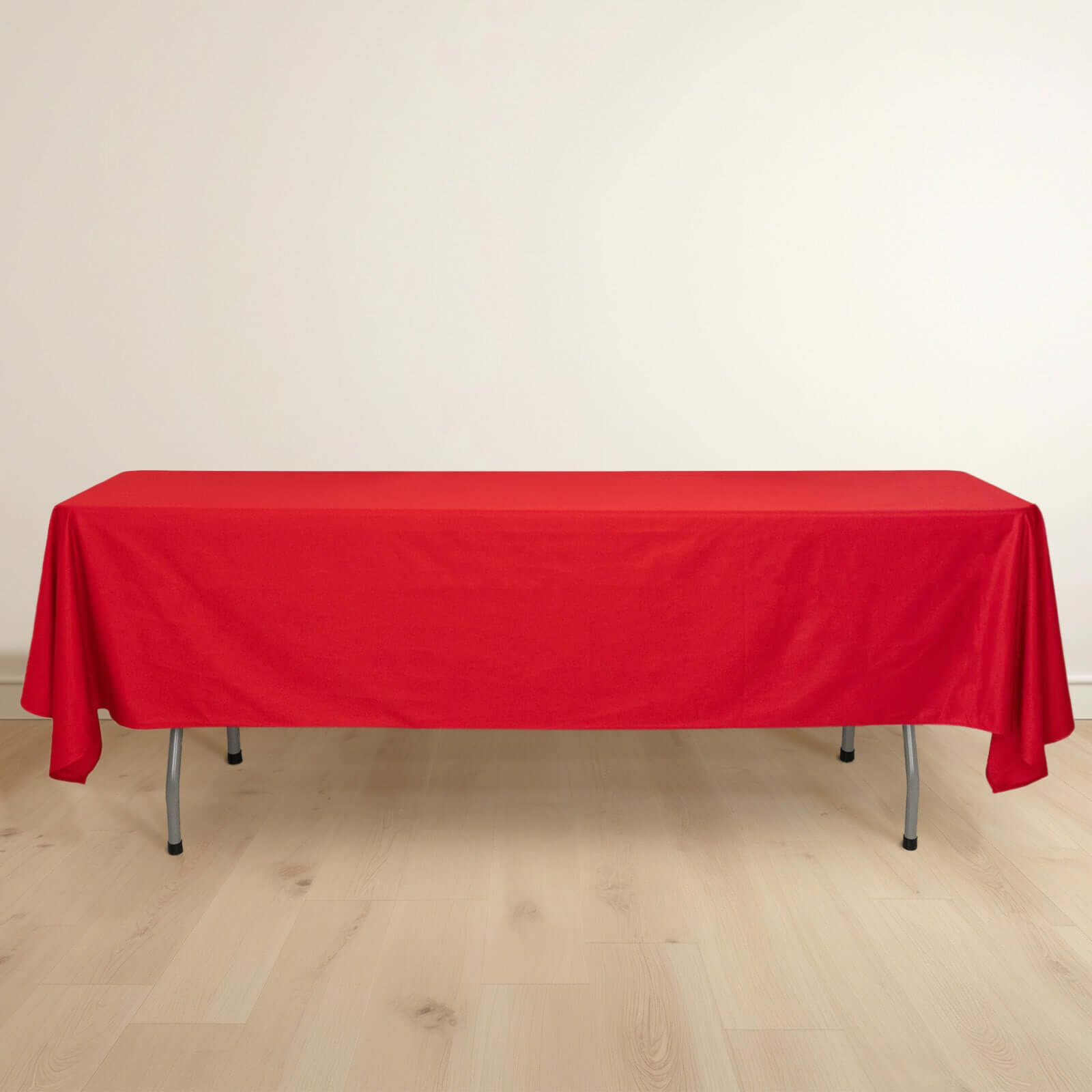 Premium Scuba Rectangular 60x102 Tablecloth Red - Wrinkle Free & Stain Resistant Table Cover