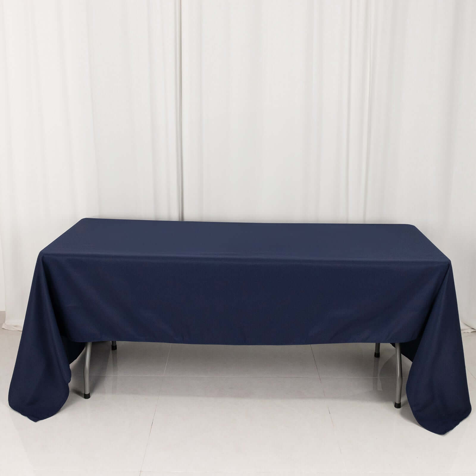 Premium Polyester 60x126 Rectangle Tablecloth Navy Blue - Stain-Resistant 220GSM Finish Table Cover