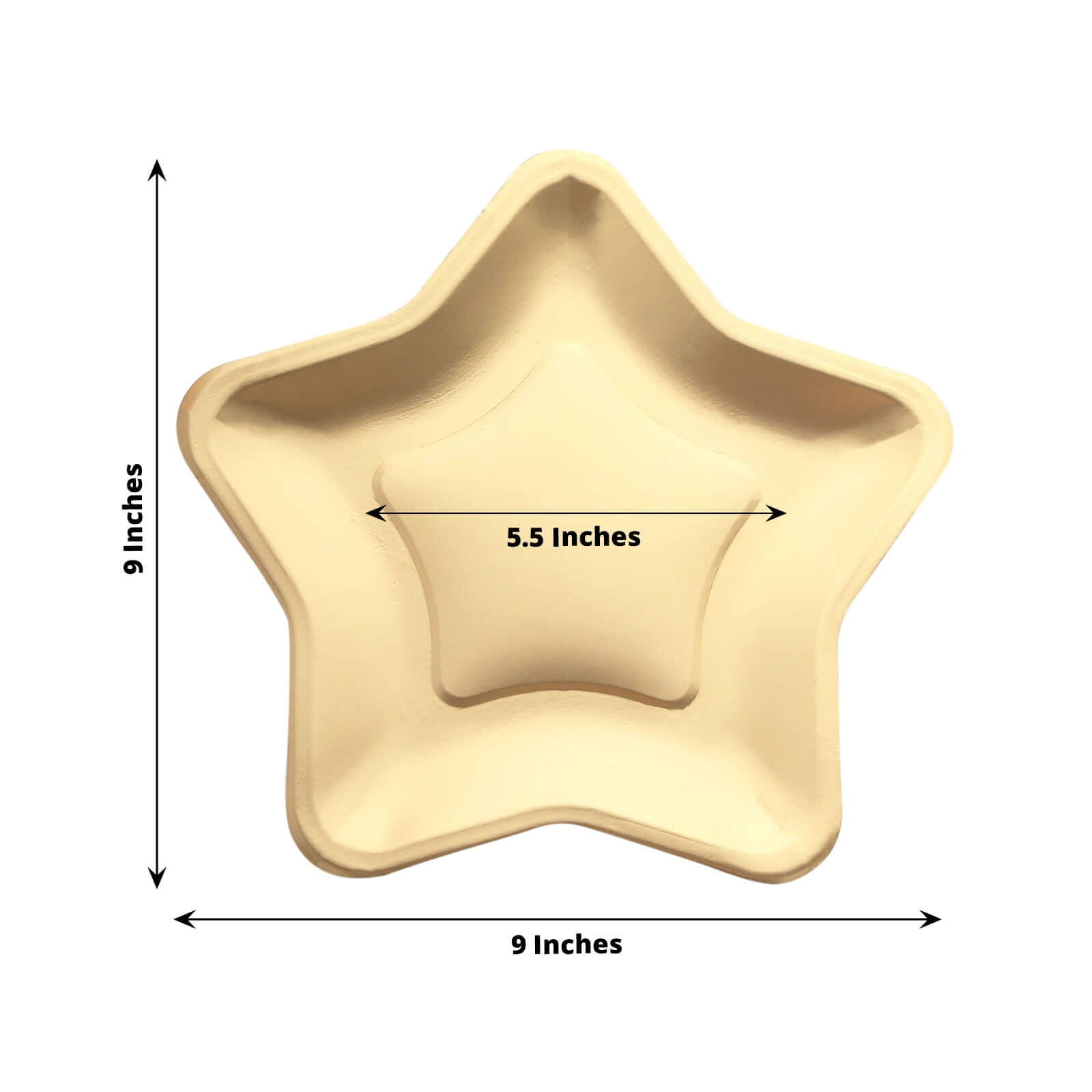 25-Pack Paper Star Shaped Dinner Plates Matte Gold - Eco-friendly Disposable 300GSM Party Plates for Starry-Themed Events 9