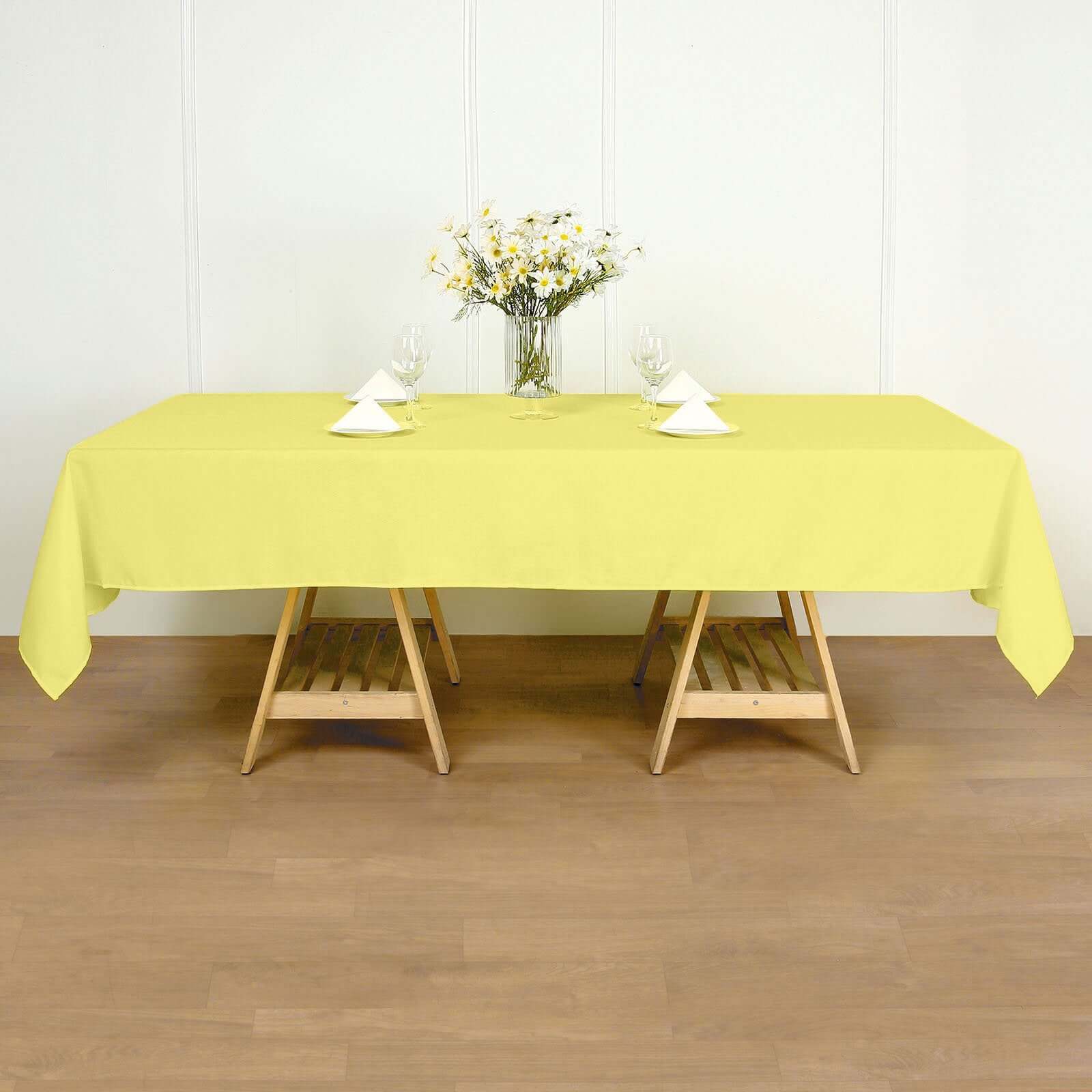 Polyester 60x102 Rectangle Tablecloth Yellow - Durable and Stylish Table Cover