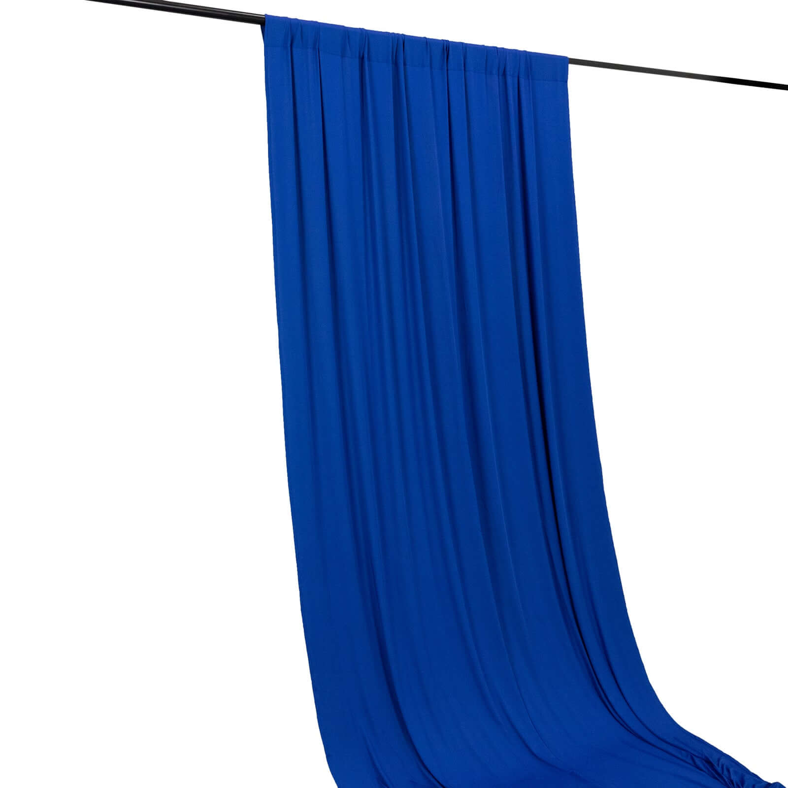 Royal Blue 4-Way Stretch Spandex Event Curtain Drapes, Wrinkle Free Backdrop Event Panel with Rod Pockets - 5ftx10ft