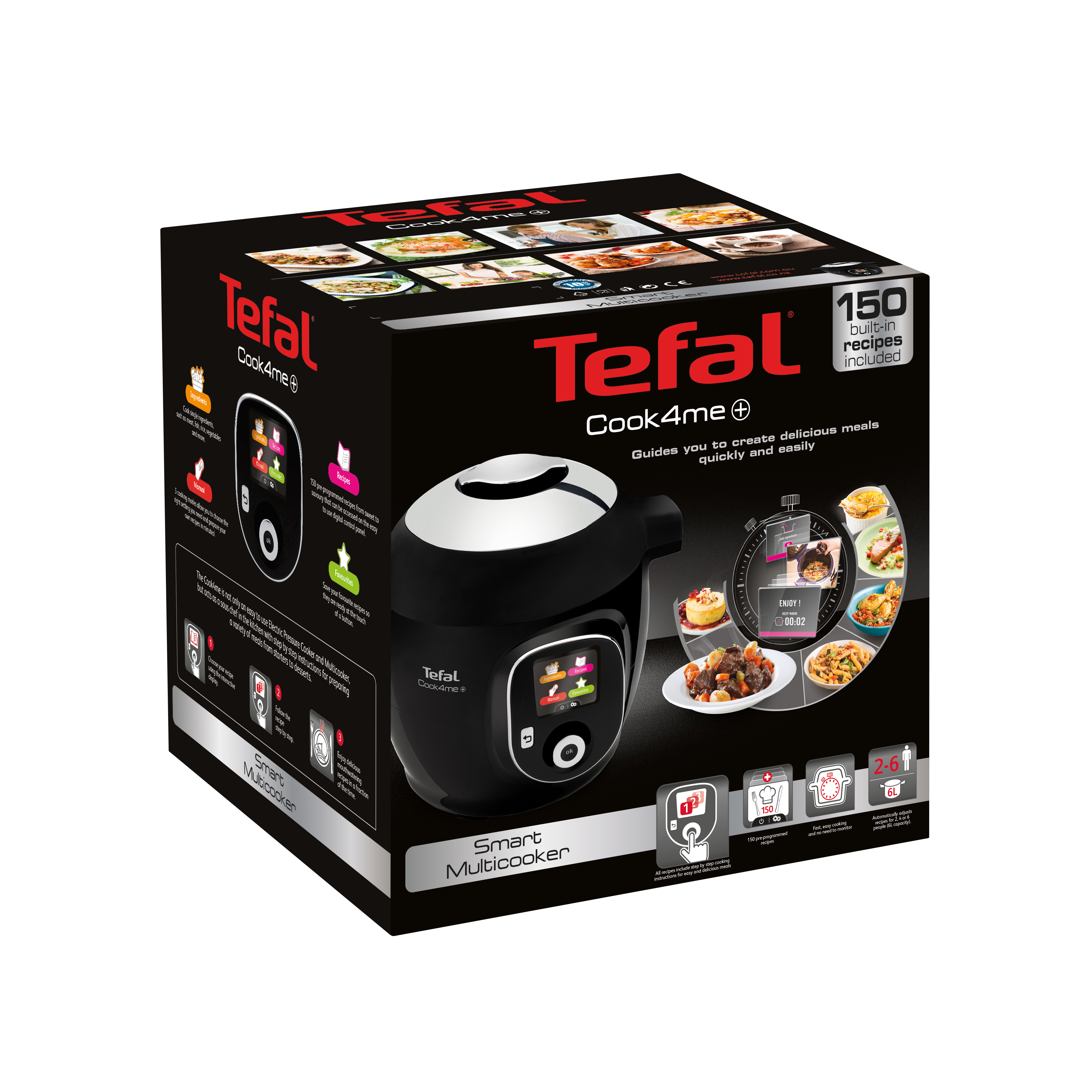 Tefal Cook4me+ Black CY8518 Smart Multi Cooker and Pressure Cooker