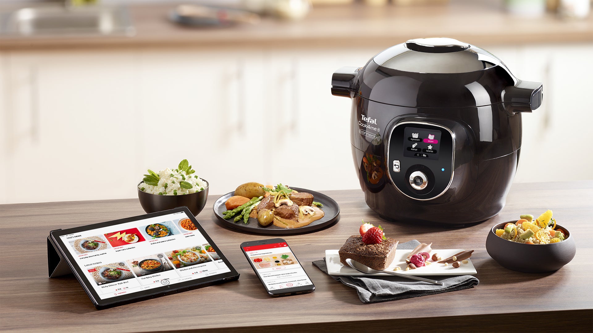 Tefal Cook4me+ Connect Black CY8558 Smart Multicooker & Pressure Cooker