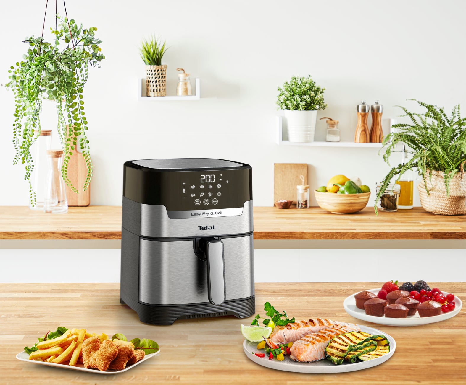 Tefal Easy Fry and Grill Deluxe 2-in-1 Air Fryer and Grill EY505D