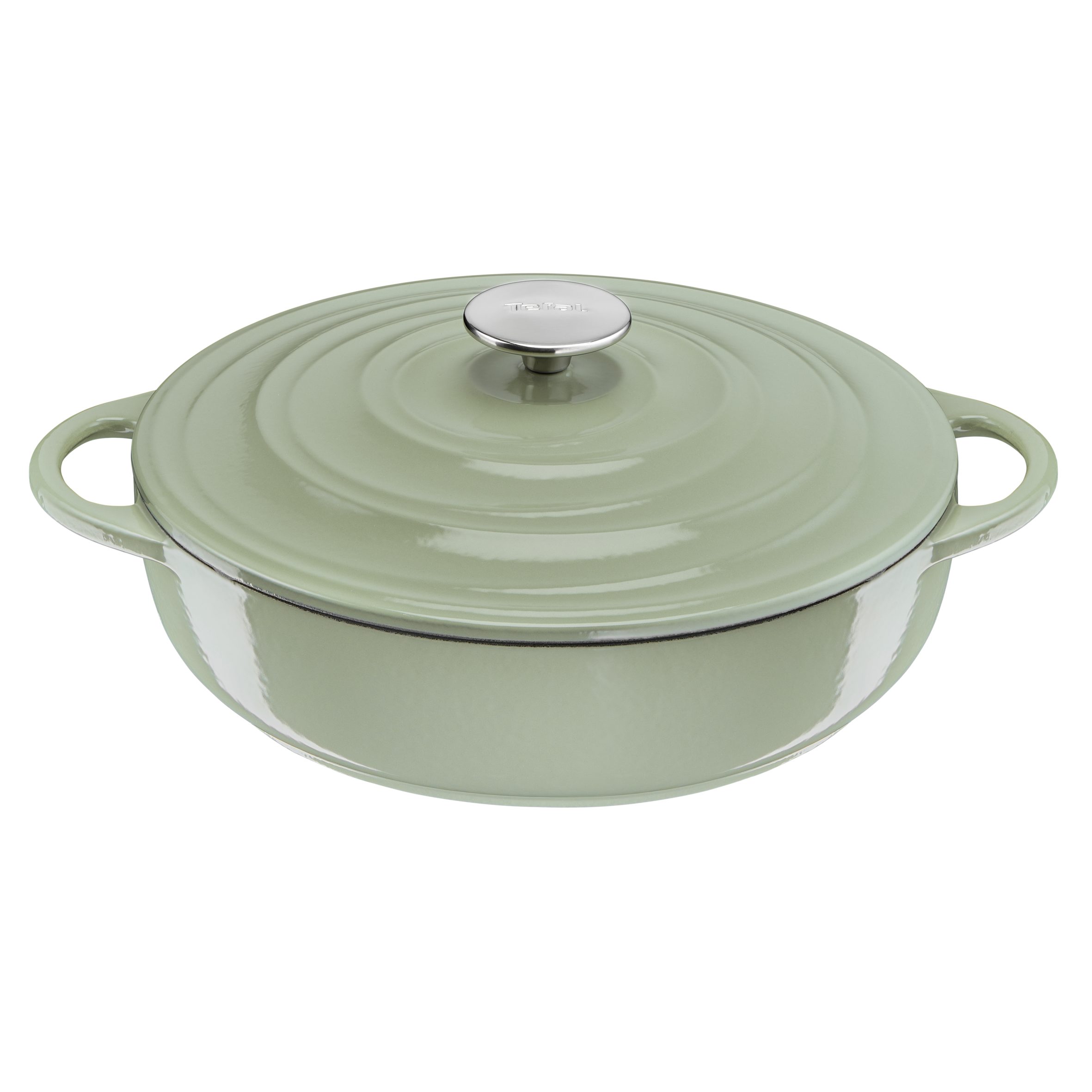 Tefal LOV Induction Cast Iron Green Lichen Shallowpot 28cm/3.8L + Lid